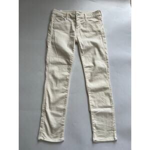 Mother Off White Beige 'The Looker Crop' High Waist Denim Jeans Womens Size 27